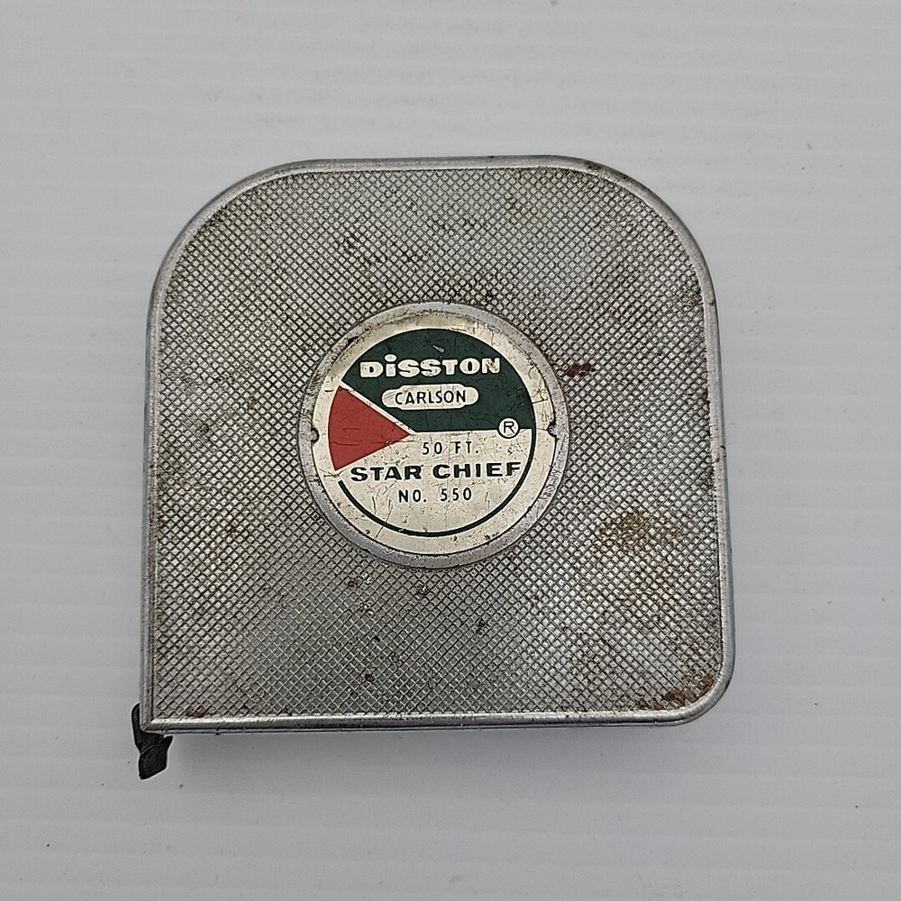 Vintage Disston Carlson 50ft Tape Measure STAR CHIEF No. 550